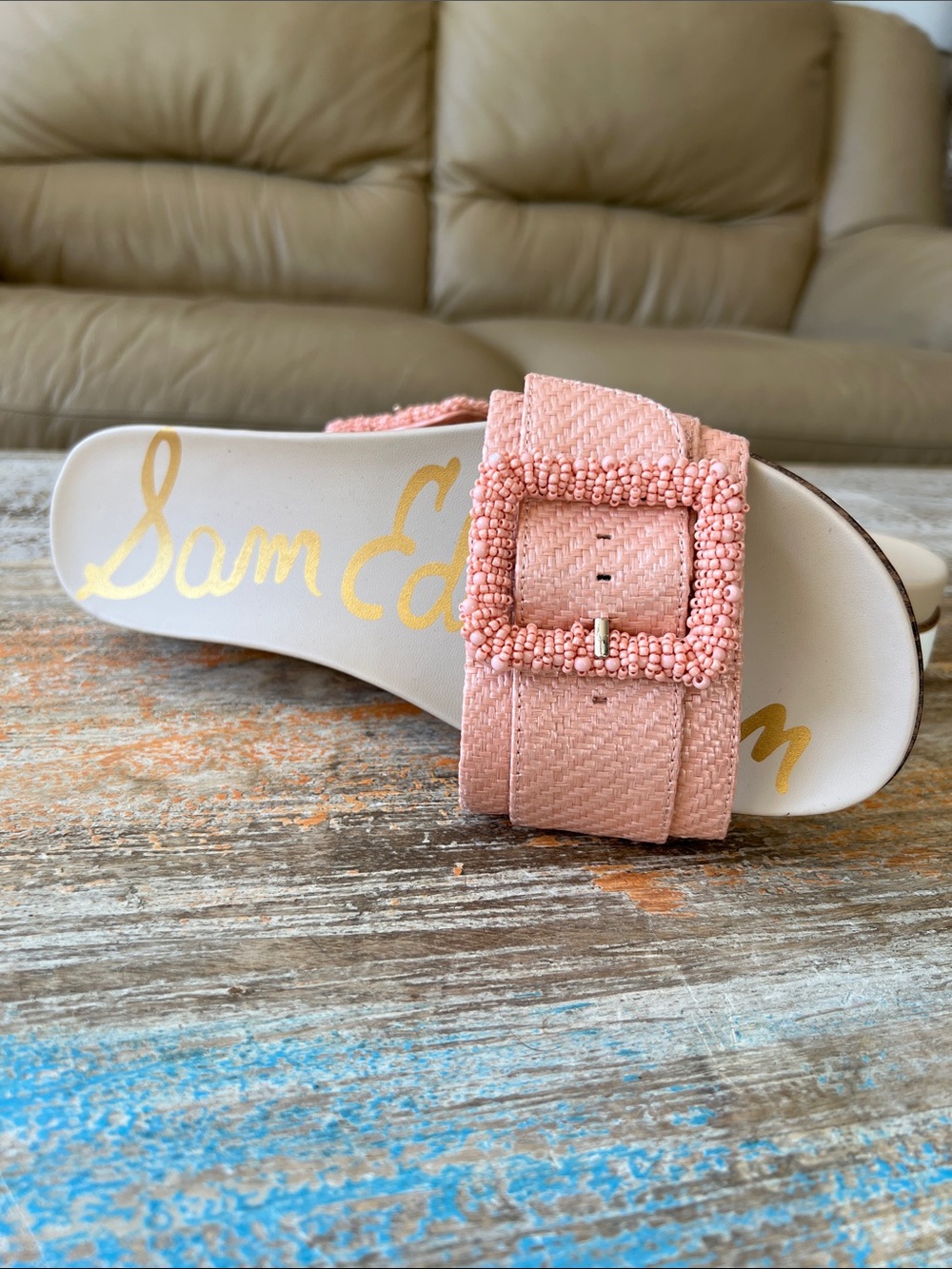 Sam Edelman Ariane Beaded Slide Sandal Size 8